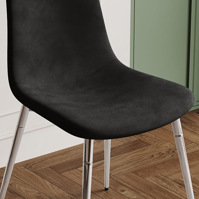 NicBex Haerin-SD-00342-LWJ Dining Chairs, 17.7"x19.7"x34.3", Black and Silver - LeafyLoom
