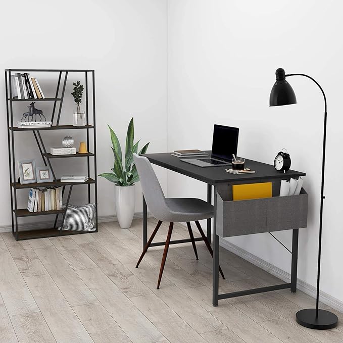 Cubiker Computer Desk 40 inch Home Office Writing Study Desk, Modern Simple Style Laptop Table with Storage Bag, Black - LeafyLoom