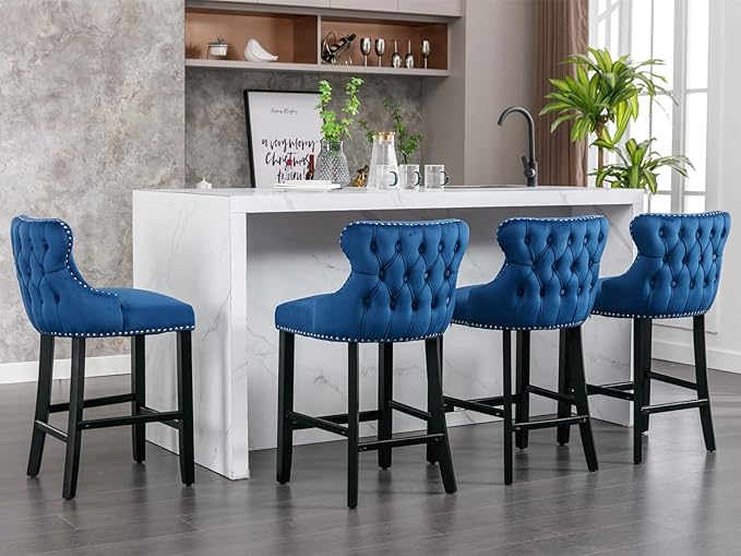 NicBex Haerin-SD-00377-LWJ Dining Chairs, 22"x19"x37", Blue - LeafyLoom