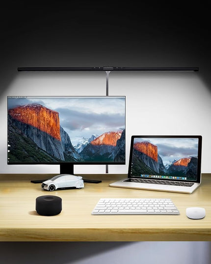 LED Desk Lamp with Remote, Auto Dimming 6 Color Modes Architect Clamp Desk Light for Home Office, 24W Ultra Bright Adjustable Gooseneck Table Lamp for Workbench, Monitor Reading - LeafyLoom