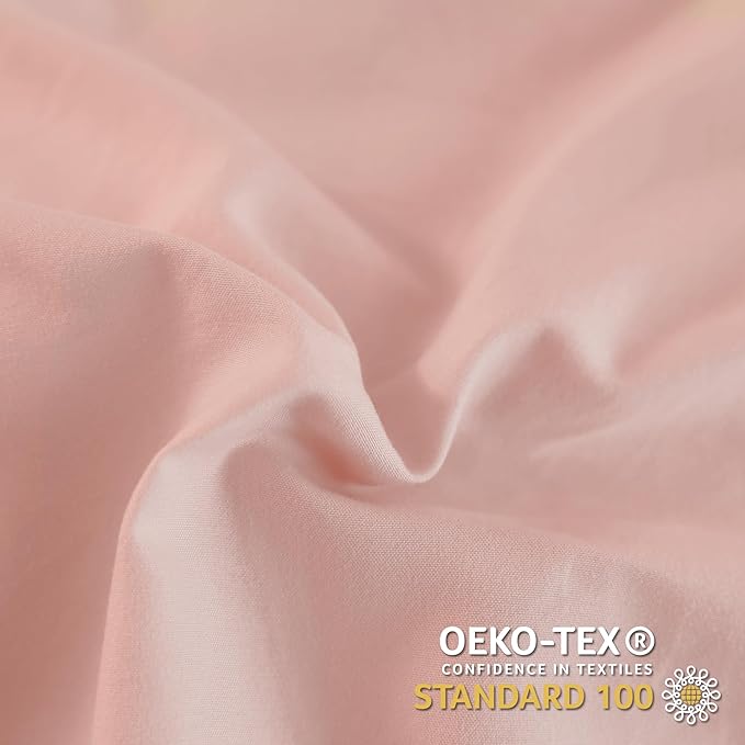 Andency Blush Pink California King Comforter Set, 3 Pieces Oversized Farmhouse Shabby Chic Bed Ruffle Comforter, Cal King Lightweight Soft Microfiber Bedding Set - LeafyLoom