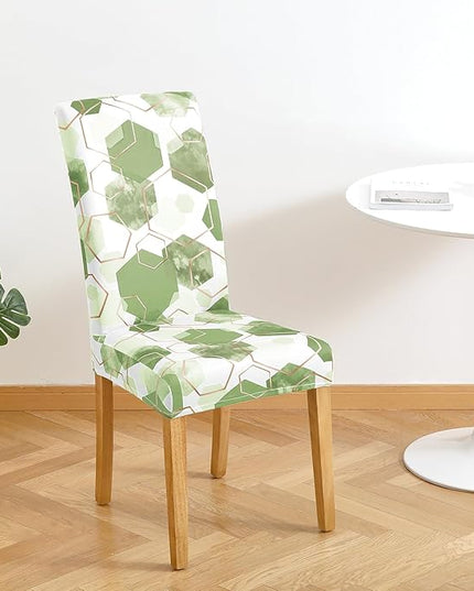 Gibelle Dining Room Chair Covers Set of 4, Soft Stretch Kitchen Chair Covers Slipcover Protector, Removable Washable Geometric Parson Chair Covers 4 Pack, Sage Green Gibelle