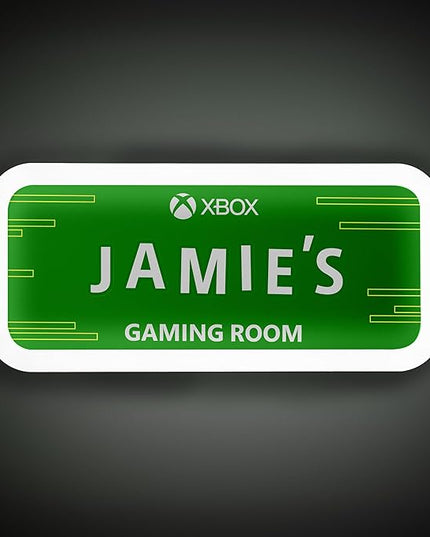 Paladone Xbox Officially Licensed Light Up Gaming Room Sign, Customizable with Stickers, LED Hanging Decor for Wall or Door, Gift for PlayStation Gamers, Green Accent Light with Custom Name - LeafyLoom