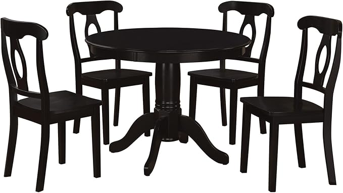 DOREL Living Aubrey 5 piece Traditional Height Pedestal Dining Set - LeafyLoom