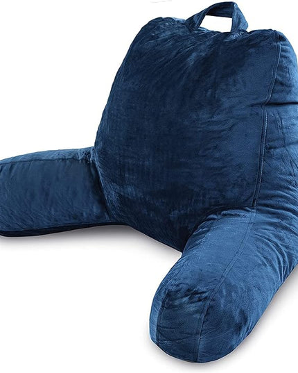 Milliard Reading Pillow with Shredded Memory Foam, Large Adult Backrest with Arms, Back Support for Sitting Up in Bed with Washable Cover (Sit up Pillow) - LeafyLoom