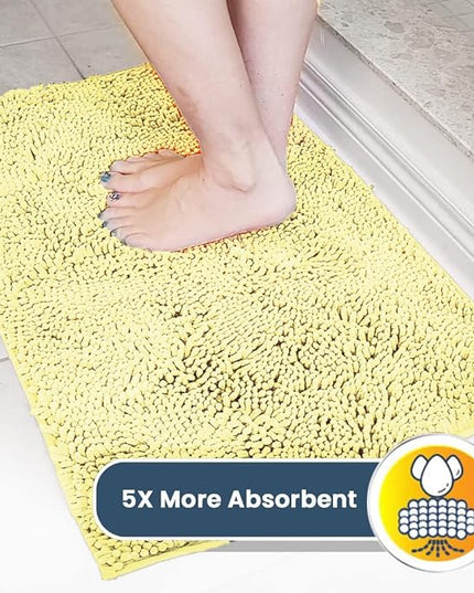 Muddy Mat® Original Dog Door Mat for Muddy Paws, Super Absorbent Microfiber, Non-Slip Washable Pet Rug, Quick Dry Chenille Entryway Carpet, Machine Washable Indoor Outdoor mat, Yellow 19"x30" MuddyMat