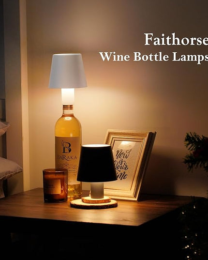 4 Pack LED Wine Bottle Lamp, RGB 5 Modes & CCT Modes Table Lamp, IP54 Waterproof Bottle lamp, Touch Control Portable Desk Lamp for Club/Restaurant/Prom/Party/Bar (2Black&2White) - LeafyLoom