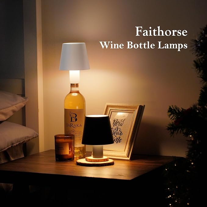 4 Pack LED Wine Bottle Lamp, RGB 5 Modes & CCT Modes Table Lamp, IP54 Waterproof Bottle lamp, Touch Control Portable Desk Lamp for Club/Restaurant/Prom/Party/Bar (2Black&2White) - LeafyLoom