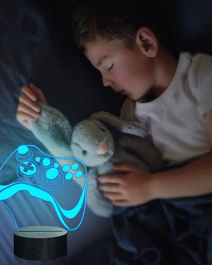 Attivolife Gamepad 3D Lamp, Hologram Illusion Controller Night Light for Kid, 16 Colors Changing & Remote Dimmer Control, Cool Boy Girl Video Gaming Room Accessories as Xmas Birthday Gift for Teen - LeafyLoom