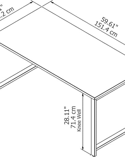 Bush Business Furniture 400 Series Table Desk with Metal Legs, 60W x 30D, White - LeafyLoom