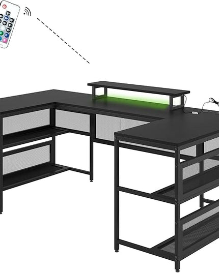 NicBex Laik-DW-00009-DX-1 Desks, 82" W x 43" D x 35" H, Matte Black - LeafyLoom