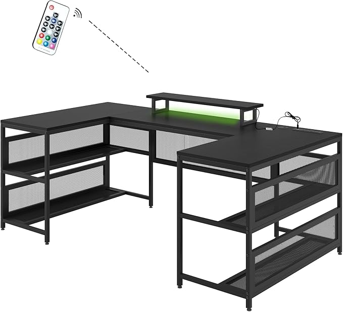 NicBex Laik-DW-00009-DX-1 Desks, 82" W x 43" D x 35" H, Matte Black - LeafyLoom