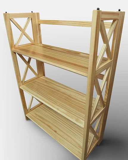 Casual Home Montego 3-Shelf Folding Bookcase, Natural (New) - LeafyLoom