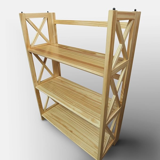 Casual Home Montego 3-Shelf Folding Bookcase, Natural (New) - LeafyLoom