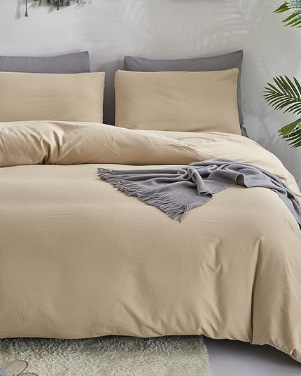 Champagne Comforter Set Cal King Solid Champagne Bedding Set Lightweight Women Soft Champagne Blanket 3 PCs Durable Light Khaki Colored Comforter Set Cal King Breathable Bed Comforter Set - LeafyLoom