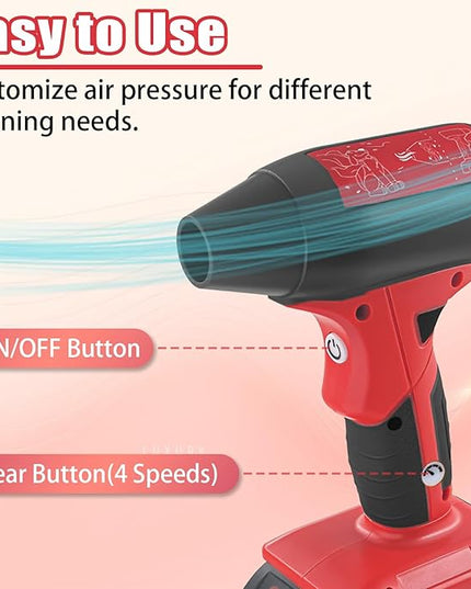 Mini Jet Blower Portable Violent Turbo Fan for Milwaukee 18V M18 Battery, 4-Speed Wireless High Speed Handheld Fan, for Computer Key Board Cleaning,Hair Drying,Camping,Outdoors,Car (No Battery) - LeafyLoom