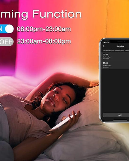 DAYBETTER Smart WiFi Led Lights for Bedroom 150 ft, Tuya App Controlled Led Strip Lights, Compatible with Alexa and Google Assistant, Color Changing Led Light Strip with Remote for Room Party Kitchen DAYBETTER