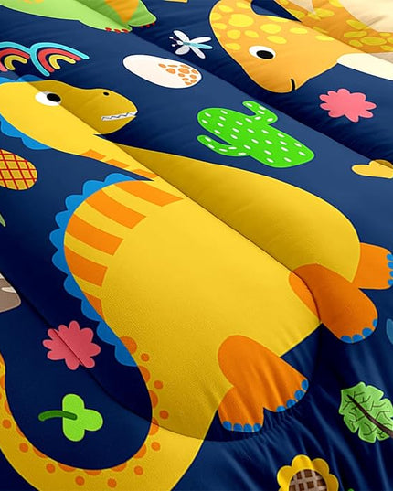 Dinosaur Comforter Set Queen, Dinosaur Bedding Set Queen for Boys Teens Room Dinosaur Blue Queen Size Comforter Sets Boys Queen Comforter Set Bedroom Decor, Queen (1 Comforter 2 Pillowcases) - LeafyLoom