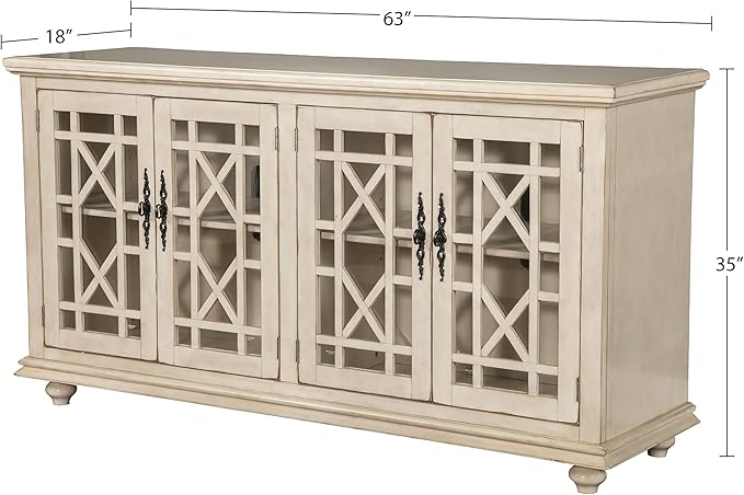 Martin Svensson Home Orsey 63" TV Stand, Antique White - LeafyLoom