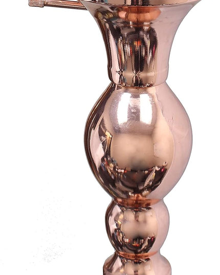 Elegant Designs LF2001-RGD 1 Light Torchiere Marbleized White Glass Shade Floor Lamp, Rose Gold - LeafyLoom