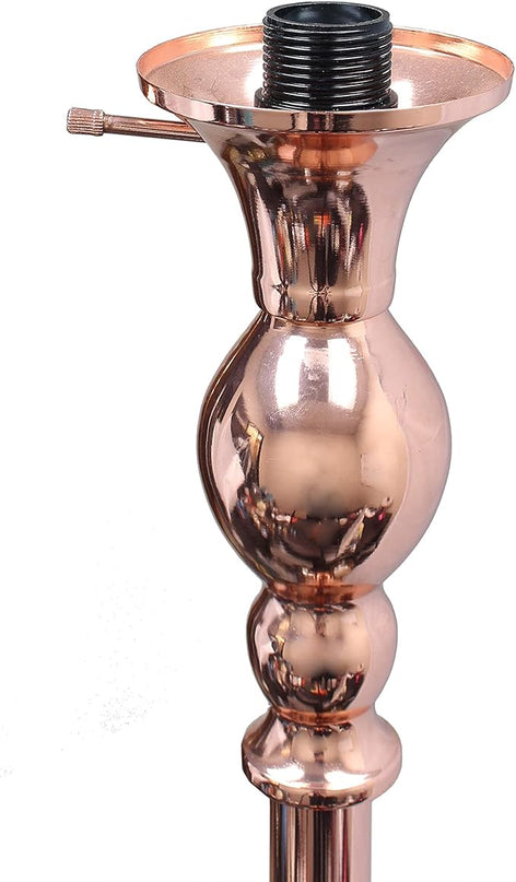 Elegant Designs LF2001-RGD 1 Light Torchiere Marbleized White Glass Shade Floor Lamp, Rose Gold - LeafyLoom