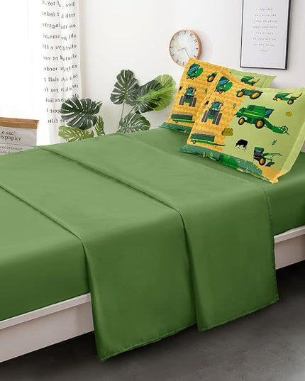 Full Construction Bedding Set for Boys Kids Farm Tractor Bedding 5 Pieces Cars Full Comforter Set for Boys, Full Truck Bed in a Bag Set Boys - LeafyLoom