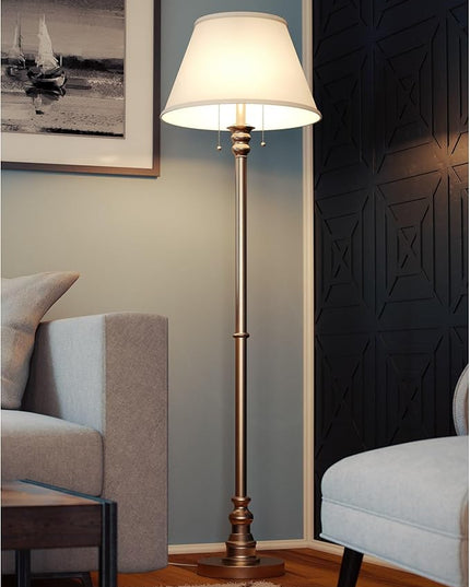 Kenroy Home 30438AB Spyglass Floor Lamps, Medium, Antique Brass Finish - LeafyLoom