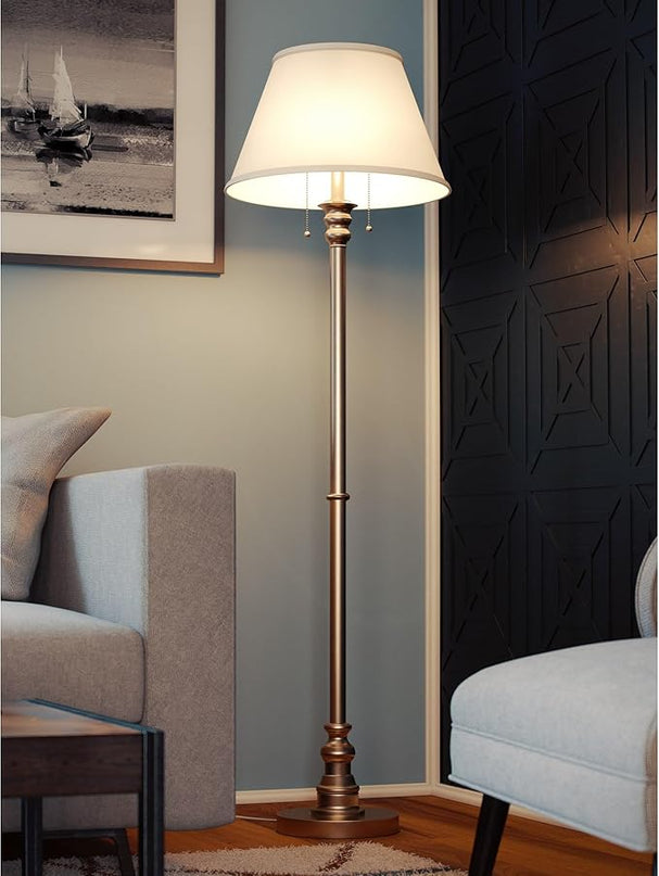 Kenroy Home 30438AB Spyglass Floor Lamps, Medium, Antique Brass Finish - LeafyLoom