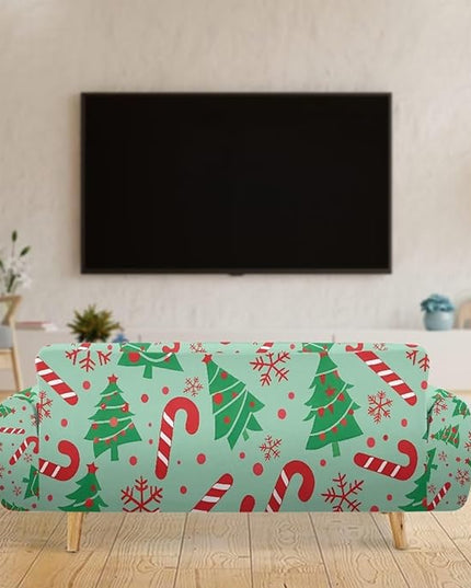 FKELYI Green Christmas Tree Sofa Slipcover Comfortable Sofa Couch Cover with Elastic Bottom Stretch Furniture Protector for Indoor XL FKELYI