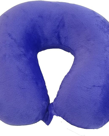 Adult Cozy Soft Microfiber Neck Pillow, Compact, Perfect for Plane or Car Travel, Purple - LeafyLoom