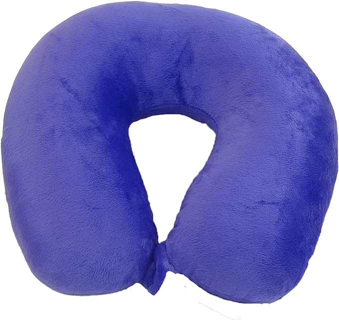 Adult Cozy Soft Microfiber Neck Pillow, Compact, Perfect for Plane or Car Travel, Purple - LeafyLoom