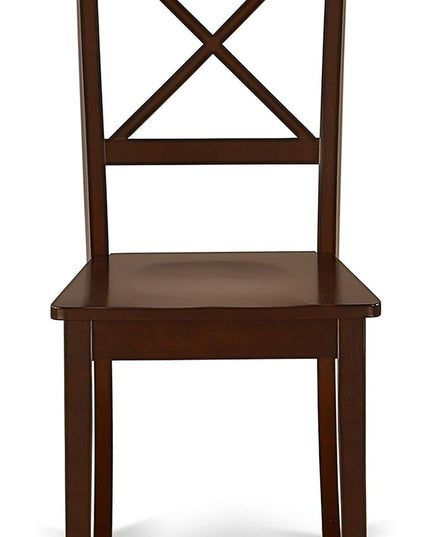 East West Furniture Antique 5 Piece Dinette Set for 4 Includes a Round Kitchen Table with Pedestal and 4 Dining Room Chairs, 36x36 Inch, ANBO5-MAH-W - LeafyLoom