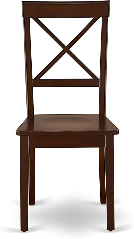 East West Furniture Antique 5 Piece Dinette Set for 4 Includes a Round Kitchen Table with Pedestal and 4 Dining Room Chairs, 36x36 Inch, ANBO5-MAH-W - LeafyLoom