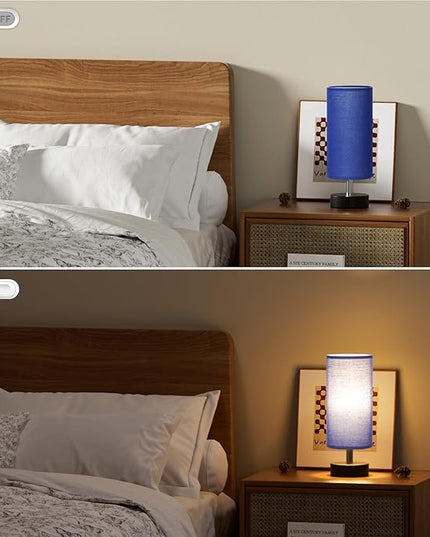 Small Table Lamp for Bedroom - Bedside Lamps for Night Stands, Minimalist Nightstand Light Lamp, Desk Lamps for Reading Room, Kids Room, Living Room, Office, Dorm - LeafyLoom