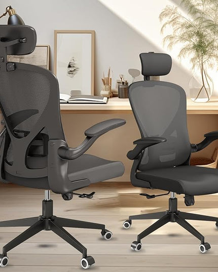 Ergonomic Desk Chair with 300LBS Capacity,Adjustable Headrest,Lumbar Support,and Breathable Mesh Back - Perfect for Home Office,Study,and Gaming (Black) - LeafyLoom