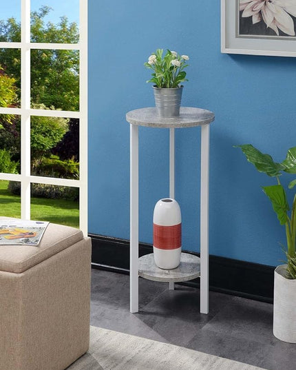 Convenience Concepts Graystone 31" Plant Stand, Faux Birch / White - LeafyLoom