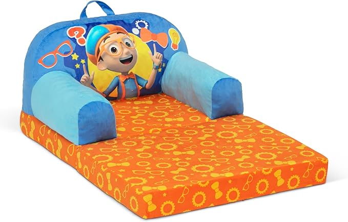 Delta Children Cozee Buddy Flip-Out Kids Chair, Blippi - LeafyLoom