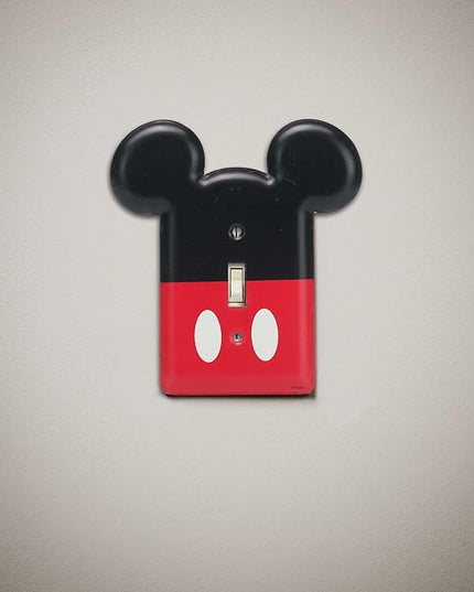 Disney Mickey Mouse Metal Light Switch Plate - Mickey Mouse Switch Plate Decoration for Kids' Bedroom, Play Room or Movie Room - LeafyLoom