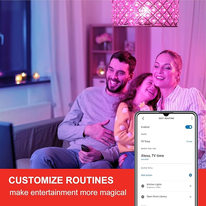Sengled Alexa Light Bulbs, 75W Equivalent, S1 Auto Pairing with Alexa Devices, Smart Light Bulb that Work with Alexa, Bluetooth Mesh Smart Home Lighting, ‎Multicolor Dimmable, No Hub Required,4-Pack Sengled