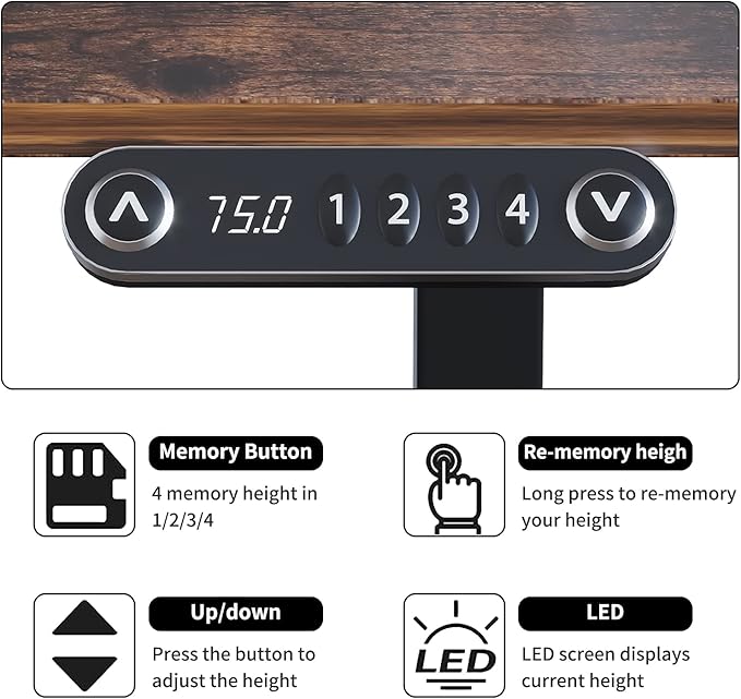 Radlove 59-Inch Large Electric Height Adjustable Computer L-Shaped Desk with Memory Controller Corner Standing Desk Modern Workstation with Splice Board Game Ergonomic Desk (Black Frame + Black Top) - LeafyLoom