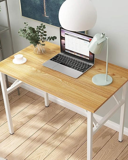 Folding Desk, 31.5 inch No Assembly Folding Desks for Small Spaces, Sturdy Foldable Computer Desk, Multi-Purpose Home Office Desks, Study Writing Desk Office Table Workstation for Home Office Outdoor - LeafyLoom