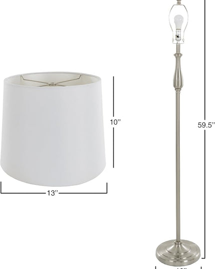 3-Piece Home Lighting Set - Coordinating Bundle with 2 Table Lamps and 1 Floor Lamp for Home and Office Decor by Lavish Home (Silver) - LeafyLoom
