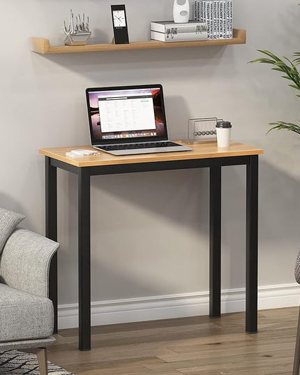 sogesfurniture Computer Office Desk Computer Table with BIFMA Certification Sturdy Office Desk Writing Desk,Teak&Black,BHUS-AC3BB-8040 - LeafyLoom