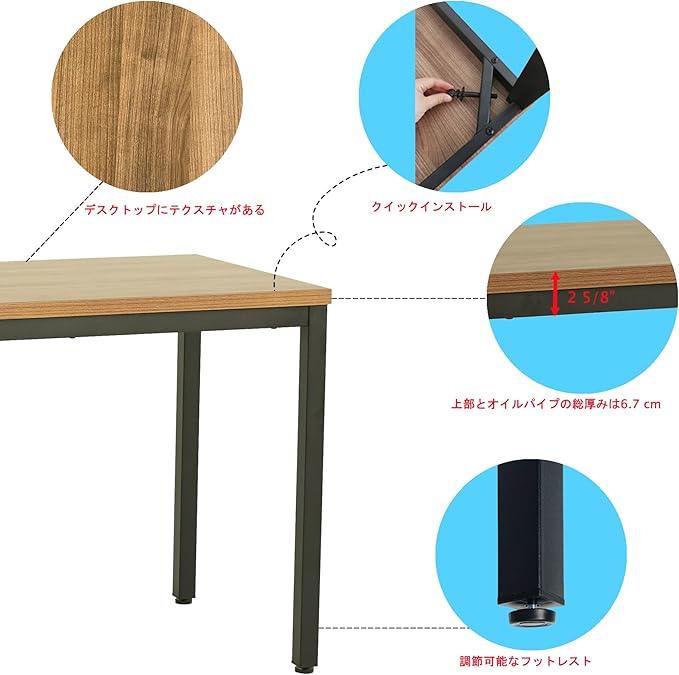 Computer Desk 63 Inch Modern Simple Sturdy Notebook Writing Desk Study Office Table for Home Office Dinning Table Workstation Desk Escritorio de Ordenador - LeafyLoom