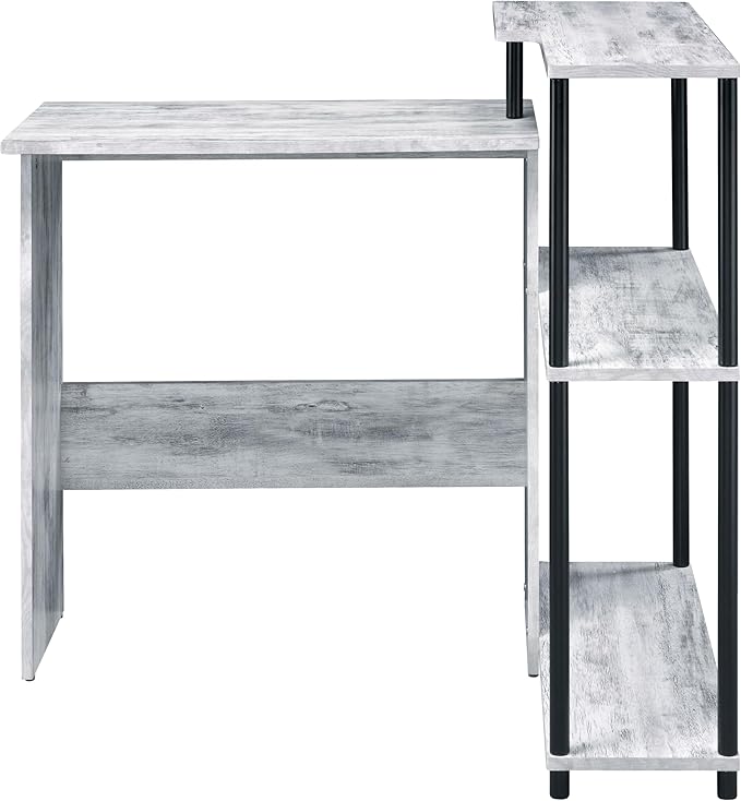 NicBex Kimberly-DW-00208-LWJ Home Office Desks, 39.5"x32.5"x34.5", Black + Grey - LeafyLoom