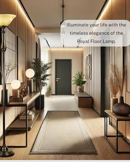 LIGHTACCENTS Royal Floor Lamp with Bronze Finish and Amber Alabaster Glass Shade -looking for Floor Lamp for Bedroom, Standing Lamp Or Floor Lamps for Living Room This Torchiere Floor Lamp - LeafyLoom