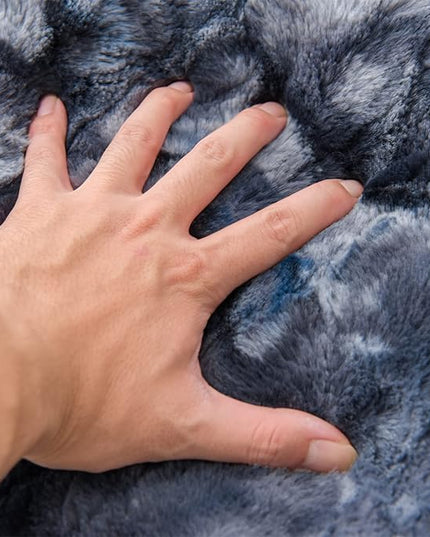 A Nice Night Faux Fur Reading Pillow Bed Wedge Large Adult Children Backrest with Arms Back Support for Sitting Up in Bed/Couch for Bedrest,Tie Dyed Gray - LeafyLoom