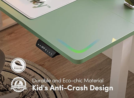 FEZIBO Electric Standing Desk, 48 x 24 Inches Height Adjustable Stand up Desk, Sit Stand Home Office Desk, Computer Desk, Green - LeafyLoom