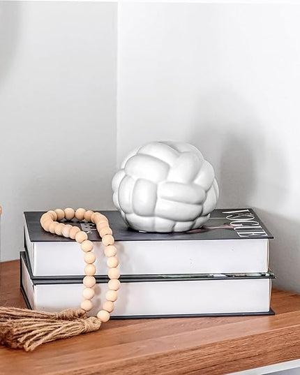 Knot Decor, Bookshelf Decor, Coffee Table Books Decor, Shelf Decor Accents, Modern Decor for Decorative Books, Minimalist Bookshelf Decor, Infinity Sculpture Sphere (4X3inc) - LeafyLoom