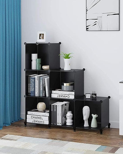 HOMIDEC 6-Cube Storage Organizer, Closet Organizer Storage Cabinet Shelf Bookcase Bookshelf,Storage Cubes Organizer Cabinet for Kids,Closet, Bedroom,Bathroom - LeafyLoom